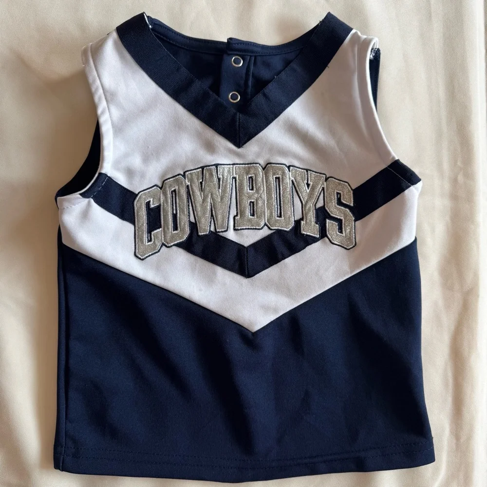 Little Girls Dallas Cowboys Cheerleader Top Halloween Cosplay Cowboy Fan XS 3T